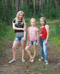 children in a skirt