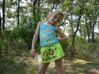 children in a skirt