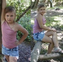 children in a skirt